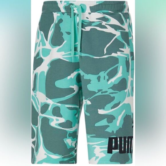 PUMA Men's Splash Regular-Fit Abstract-Print 10" Fleece Shorts, short - Picture 8 of 12